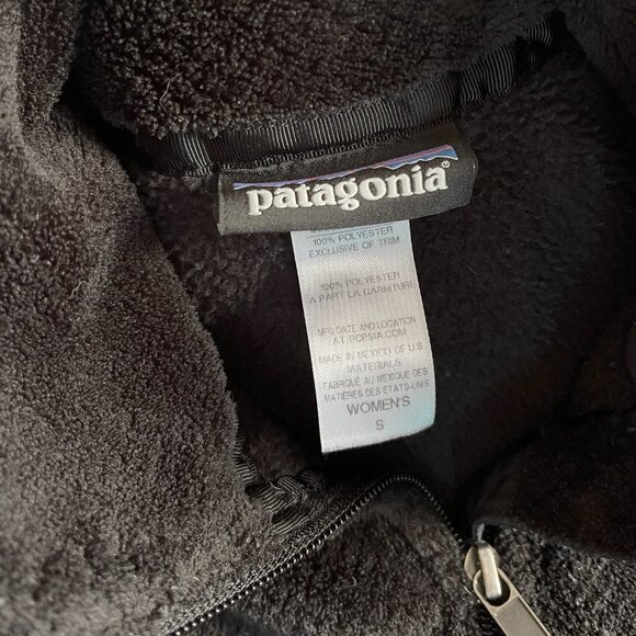 Patagonia black grid fleece full-zip jacket XS/S - Picture 3 of 13